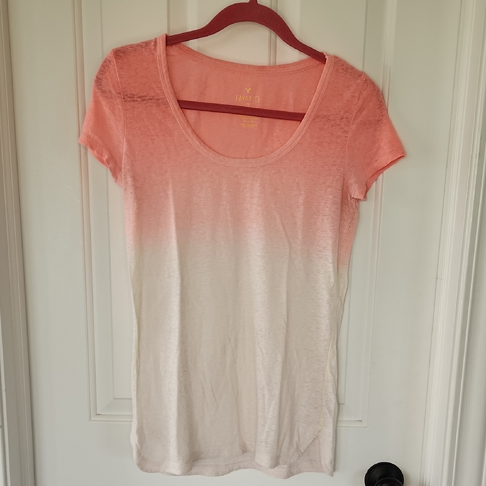 Women's Pink and White Ombre Top